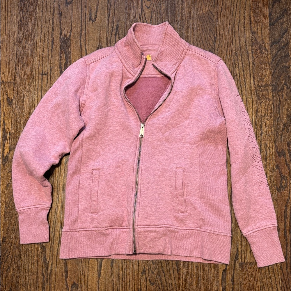 Carhartt Light Dusty Pink Longsleeve Zip-Up Jacket Autumn Fall